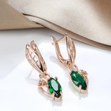 14K Gold Filled Luxury Garnet Pomegranate AAA Zircon Crystals Long Hollow Earrings