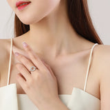 Sparkling Circular Centerpiece Paved with AAAA Lab Created Diamond Silver Ring