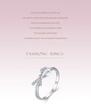 Cute Bowknot 925 Sterling Silver AAAA Lab Created Diamond Romantic Fine Ring