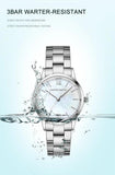 NEW Elegant Quartz Pearl Oyster Jade Stone White Shell Waterproof Ladies Full Stainless Steel Classic Wrist Watches