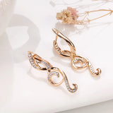 14K Gold Filled New Long AAA Zircon Diamonds Clip  Flower Slim Drop Elegant Earrings
