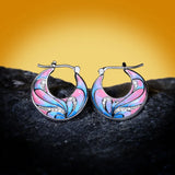 New Style Flower Fashion Handmade Enamel Painted 925 Silver Earrings