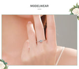 Dainty Twisted Band AAAA Lab Created Diamond Sterling Silver Solitaire Ring