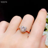 Heart Design Sparkling Moissanite Diamond Gemstone Rings for Women, Silver Engagement Wedding Fine Jewellery Rings - The Jewellery Supermarket