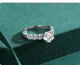 Luxury Crown Design Six Claw Silver Sparkling AAAA Lab Created Diamonds Ring