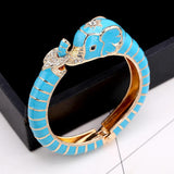 New Animal Style Elephant Inlaid Rhinestone 8 Colors Enamel Statement Bangle Bracelets for Women - Party Jewellery - The Jewellery Supermarket