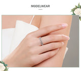 Staggered Line Silver Dazzling AAAA Lab Created Diamond Fashion Stackable Ring
