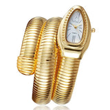 Luxury Gold Colour Snake Fashion Quartz Bangle Bracelet Ladies Watches - Ideal Gift