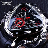 New Sport Racing Design Geometric Triangle Pilot Genuine Leather Men Mechanical Watch Top Brand  Automatic WristWatch