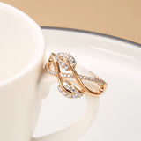 Fine Jewellery Vintage Design Filled 14K Rose Gold AAA Zircon Diamonds Flower Fashion Rings for Women