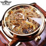 New Transparent Fashion Case Luxury Casual Design Leather Strap Top Brand Luxury Mechanical Skeleton Watch - The Jewellery Supermarket