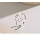 Sparkling Circular Centerpiece Paved with AAAA Lab Created Diamond Silver Ring