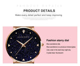 New Arrival Elegant Fashion Lady's Watch Luxury Rhinestone Starry Sky Dial Waterproof Stainless Steel Strap Watches
