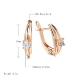 New 14K Gold Filled Gold AAA White Zircon Diamonds Star Clip Simple Moon Earrings