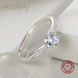 Dazzling Sparkling AAAA Lab Created Diamond 925 Sterling Silver Solitaire Ring