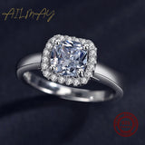 Brilliant Cushion-Cut AAAA Lab Created Diamond 925 Sterling Silver Charm Ring