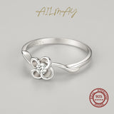Elegant Romantic AAAA Lab Created Diamond Flower 925 Sterling Silver Cute Ring