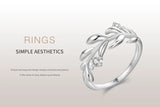 Exquisite Branch and Leaves AAAA Lab Created Diamonds 925 Sterling Silver Rings
