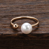 Unique Design Fashion 14K Rolled Gold Pearl Ring Vintage Fine Jewellery