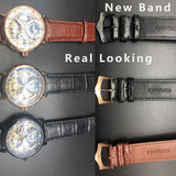 New Moon Phase Automatic Mechanical Watch - 3Bar Waterproof Dual Time Zone Display Skeleton Watches - The Jewellery Supermarket