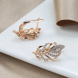 14K Gold Filled New AAA White Zircon Diamonds Golden Hollow Plump Personality Earrings