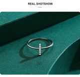 Geometric Design Sterling Silver AAAA Lab Created Diamonds Minimalist Ring