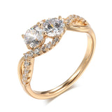 Superb Rolled 14K Rose Gold Micro-wax Inlay AAA Zircon Diamonds Ring High Quality Fine Jewellery