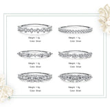 Luxury Ring Selection Silver Dazzling AAAA Lab Created Diamonds Stackable Rings