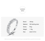 Sparkling Pave-Set 925 Silver Line AAAA Lab Created Diamond Geometric Rings