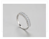 Emerald Cut Rectangle AAAA Lab Created Diamond 925 Silver Fashion Luxury Rings