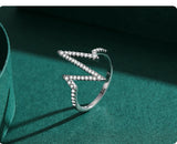 Heart Beat Design Silver Personality AAAA Lab Created Diamonds New Style Ring