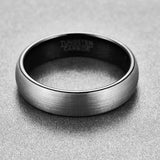 New Brushed Finish Wedding Band Comfort Fit Dome Matte Inner Rings - Black Tungsten Carbide Ring - The Jewellery Supermarket