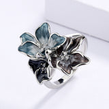 Simple Flower Light Color Epoxy Handmade Enamel Fashion Women's Ring