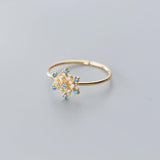 Colorful AAAA Simulated Diamond Cute 3 Color Snowflake Authentic 925 Sterling Silver Ring - Original Fine Jewellery - The Jewellery Supermarket