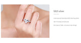 Luxury 5 carat Pear Cut AAAA Lab Created Diamond 925 Silver Engagement Ring
