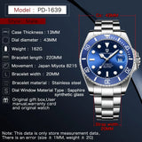 Popular Top Brand Automatic Luxury Sapphire Glass Mechanical Wristwatch Sports Stainless Steel Waterproof Men Watch