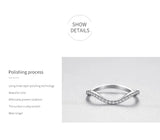 Fashion Wave Design Silver AAAA Lab Created Diamond Geometric Stackable Rings