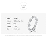 Sparkling Silver Stars Design AAAA Lab Created Diamonds 925 Stackable Ring