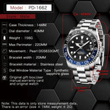Luxury Brand New Arrival Luxury Mechanical Wristwatch Stainless Steel GMT Watch Sapphire Glass Men Watches