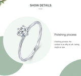 Dainty Twisted Band AAAA Lab Created Diamond Sterling Silver Solitaire Ring