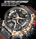 New Arrival Top Brand Leather Chronograph Waterproof Sport Automatic Date Quartz Mens Watches - The Jewellery Supermarket