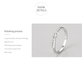 Delicate Twisted Crossover 925 Silver Elegant AAAA Lab Created Diamond Ring