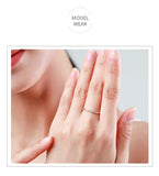 Simple Stackable 925 Sterling Silver AAAA Lab Created Diamond Ring Fine Jewellery