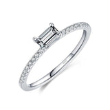 Luxury Dazzling Clear AAAA Simulated Diamonds Ring - Sterling Silver Trendy Ring - Fine Engagement Jewellery - The Jewellery Supermarket