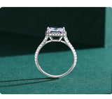 Fashion Luxury Princess Square Cut AAAA Lab Created Diamonds 925 Silver Rings
