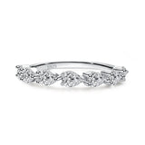 Luxury Ring Selection Silver Dazzling AAAA Lab Created Diamonds Stackable Rings