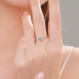 Dainty Twisted Band AAAA Lab Created Diamond Sterling Silver Solitaire Ring
