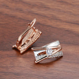 14K Gold Filled AAA Zircon Diamonds Rose White Gold Colour Design A&W Letter Earrings