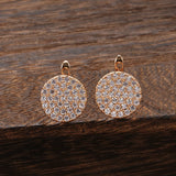 14 Karat Gold Filled Full Paved Shiny AAA Zircon Diamonds Stud  Luxury Earrings For Women