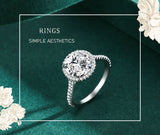 Exquisite Round Cut Dazzling AAAA Lab Created Diamond Solitaire Silver Ring